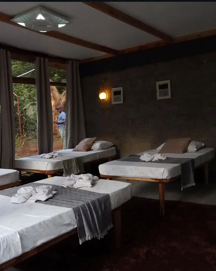The interior of a private lodge